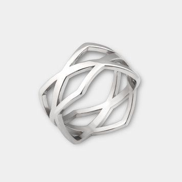 Серебряное кольцо &laquo;Ромбики&raquo; ring0197 фото